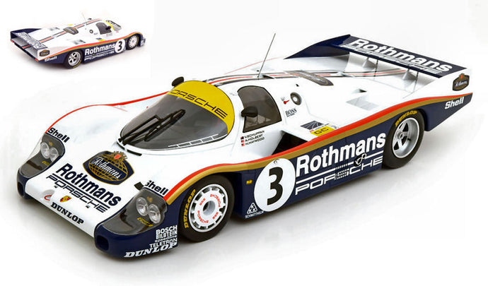 PORSCHE 956L 2.6L TURBO TEAM ROTHMANS PORSCHE N 3 WINNER 24h LE MANS 1983 AL HOLBERT - HURLEY HAYWOOD - VERN SCHUPPAN WHITE BLUE 1:12