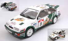 Indlæs billede til gallerivisning FORD ENGLAND SIERRA COSWORTH RS500 N 8 WINNER RALLY TOUR DE CORSE 1988 DIDIER AURIOL - BERNARD OCCELLI WHITE GREEN 1:18