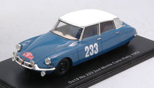 Indlæs billede til gallerivisning Citroen DS19 #233 TOIVONEN/JARVI 2nd RALLY MONTE CARLO 1963 blå/hvid 1:43