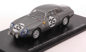 Alfa Romeo GIULIETTA SPORT ZAGATO #35 BISCALDI/KIM 24H LE MANS 1963 grå 1:43
