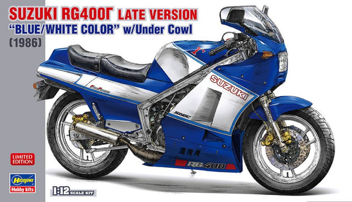SUZUKI RG400G LATE VERSION BLUE/WHITE COLOR W/UNDER COW KIT 1:12