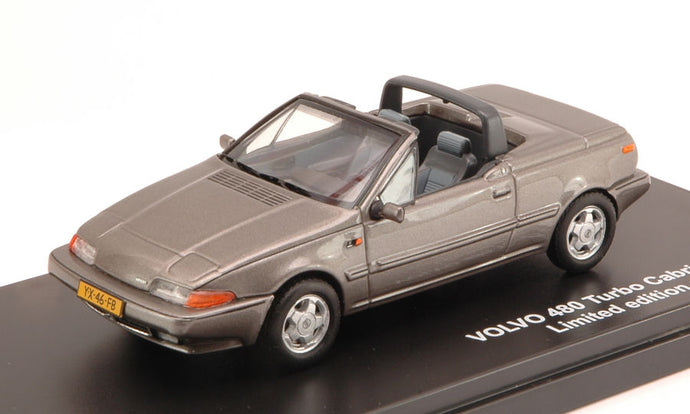 VOLVO 480 TURBO CABRIOLET 1990 GUN GREY 1:43
