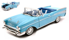 Indlæs billede til gallerivisning CHEVROLET BEL AIR CONVERTIBLE 1957 LIGHT BLUE 1:18