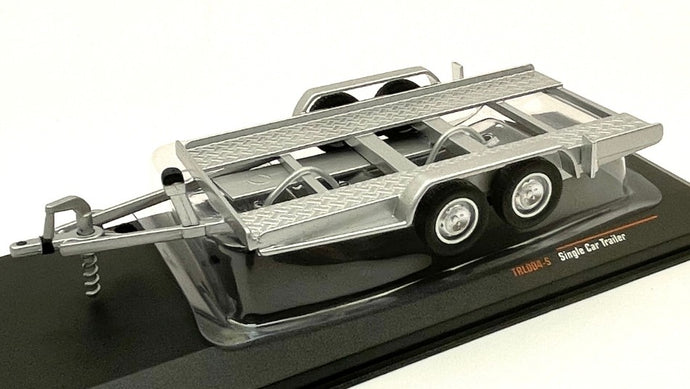 ACCESSORIES CARRELLO TRASPORTO AUTO - CAR TRANSPORTER TRAILER SILVER WHEELS - CAR NOT INCLUDED SILVER BLACK 1:43 fra Ixo Model