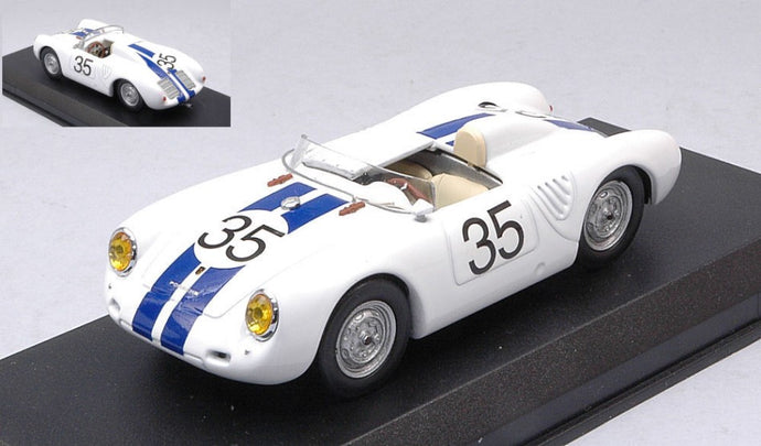 PORSCHE 550 RS SPIDER N 35 24h LE MANS 1957 HUGUS - G.DE BEAUFORT WHITE BLUE 1:43