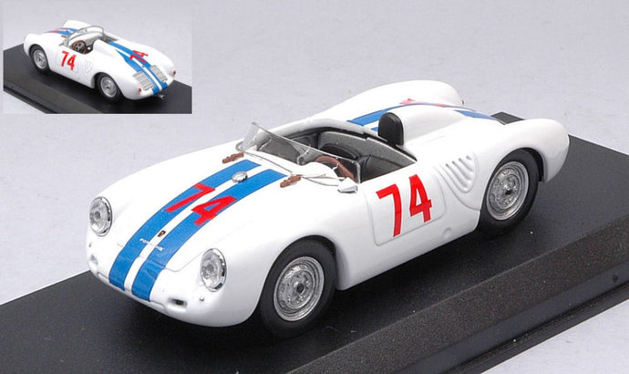 PORSCHE 550 RS SPIDER N 74 NASSAU MEMORIAL TROPHY RACE 1958 D.SESSLAR WHITE BLUE 1:43