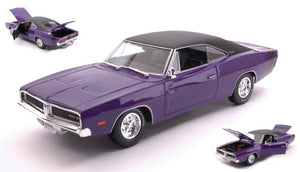 DODGE CHARGER R/T 1969 lilla/sort 1:18