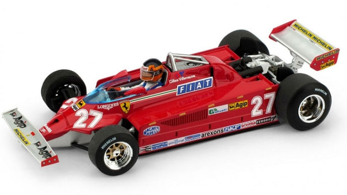FERRARI F1 126CK TURBO N 27 ITALY GP 1981 GILLES VILLENEUVE - WITH DRIVER FIGURE RED 1:43