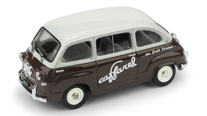 FIAT 600 MULTIPLA VEICOLO COMMERCIALE CAFFAREL 1956 WHITE BROWN 1:43