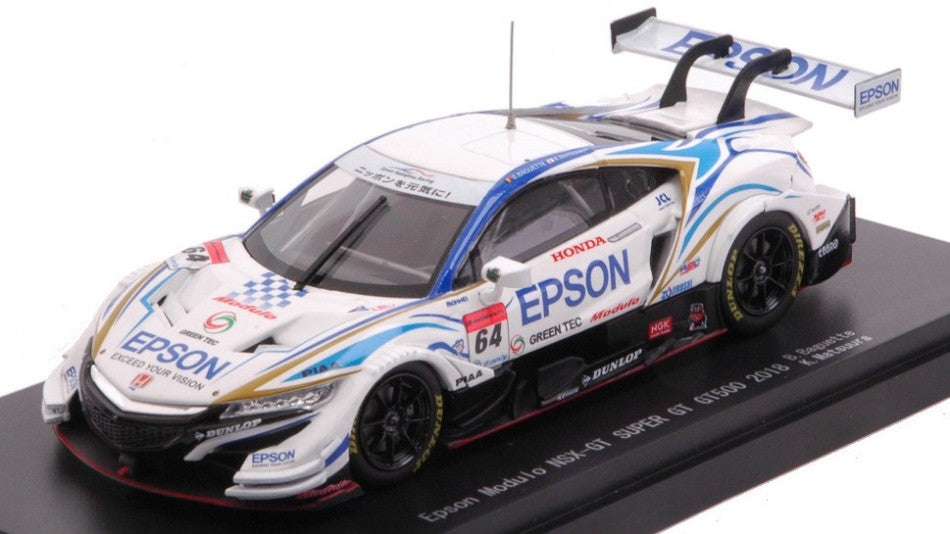 EPSON MODULO NSX-GT N.64 SUPER GT500 2018 B.BAGUETTE-K.MATSUURA 1:43
