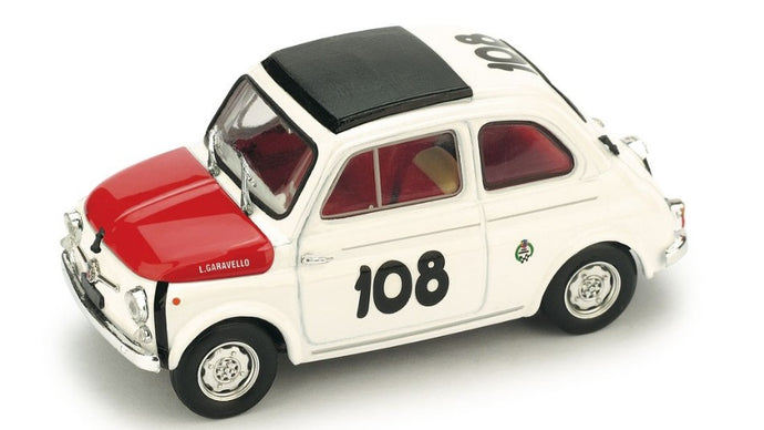FIAT 500 595 ABARTH N 108 TROFEO ITALIANO TURISMO WINNER COPPA GALLEGA 1965 LEONARDO DURST WHITE RED 1:43