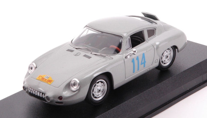 PORSCHE 1600GS ABARTH N 114 TOUR DE CORSE 1960 BOUCHET - MAIRESSE SILVER 1:43