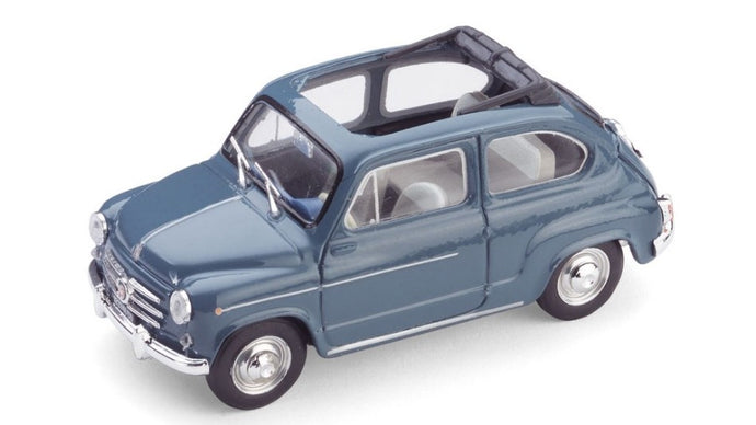 FIAT 600 D BERLINA 1960 TRASFORMABILE APERTA BLEU 404 1:43