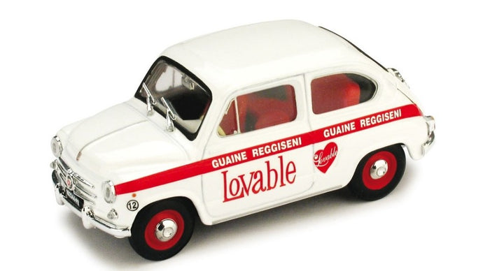 FIAT 600D - ABBIGLIAMENTO INTIMO LOVABLE 1965 WHITE RED 1:43
