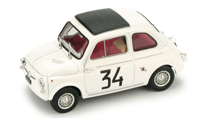 FIAT 500 595 ABARTH N 34 WINNER CRITERIUM APERTURA MONZA 1964 FRANCO PATRIA WHITE 1:43