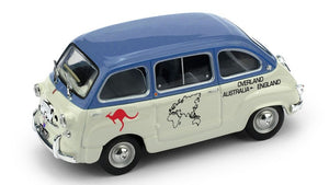 FIAT 600D MULTIPLA 1961 - OVERLAND AUSTRALIA - ENGLAND 1969 BRUCE THOMAS - STUART HARPER WHITE GREEN 1:43