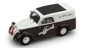 FIAT 500B VAN PUBBLICITARIO CAFFAREL CIOCCOLATO 1950 BROWN WHITE 1:43