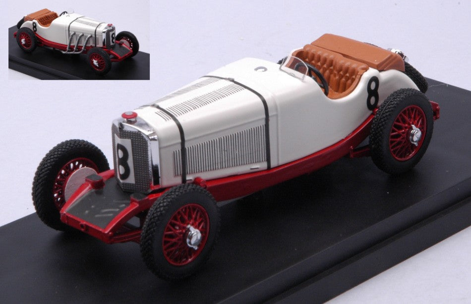 MERCEDES BENZ F1 SSK 7.1L S6 SUPERCHARGED SPIDER N 8 BELGIUM SPA GP 1931 B.IVANOSKI - H.STOFFEL WHITE RED 1:43