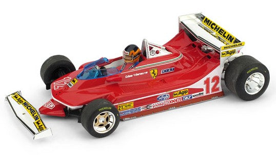 FERRARI 312 T4 G.VILLENEUVE 1979 N.12 PROVE USA OVEST GP W/PILOTE 1:43