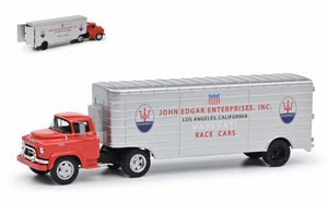 GMC TRUCK TEAM JOHN EDGAR ENTERPRISES INC. MASERATI CAR TRANSPORTER RED SILVER 1:43