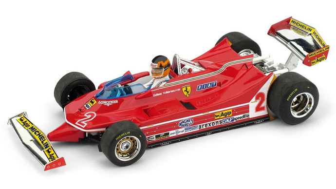 FERRARI 312 T5 GILLES VILLENEUVE 1980 N.2 BRAZIL GP + PILOTE 1:43