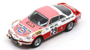 Alpine A110 #29 MOSS-CARLSSON/CRELLIN RALLY MONTE CARLO 1973 lyserød/rød/hvid 1:43