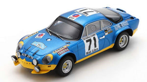 Alpine A110 #71 DARNICHE/MAHE VAINQUEUR CRITERIUM DES CEVENNES 1971 blå/gul 1:43