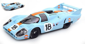 PORSCHE 917LH 4.9L TEAM JOHN WYER AUTOMOTIVE ENGINEERING LTD. N 18 24h LE MANS 1971 P.RODRIGUEZ - J.OLIVER LIGHT BLUE ORANGE 1:12