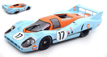 Indlæs billede til gallerivisning PORSCHE 917LH 4.9L TEAM JOHN WYER AUTOMOTIVE ENGINEERING LTD. N 17 24h LE MANS 1971 J.SIFFERT - D.BELL LIGHT BLUE ORANGE 1:12