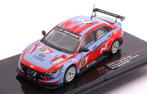 HYUNDAI ELANTRA N TCR TEAM LIQUI MOLY N 830 24h NURBRING 2021 M.BASSENG - M.LAUCK - M.OESTREICH LIGHT BLUE RED 1:43