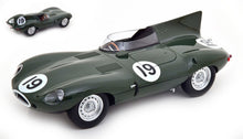 Indlæs billede til gallerivisning JAGUAR D-TYPE B.S.CUNNINGHAM TEAM N 19 WINNER 12h SEBRING 1955 HAWTHORN - WALTERS BRITISH RACING GREEN 1:18