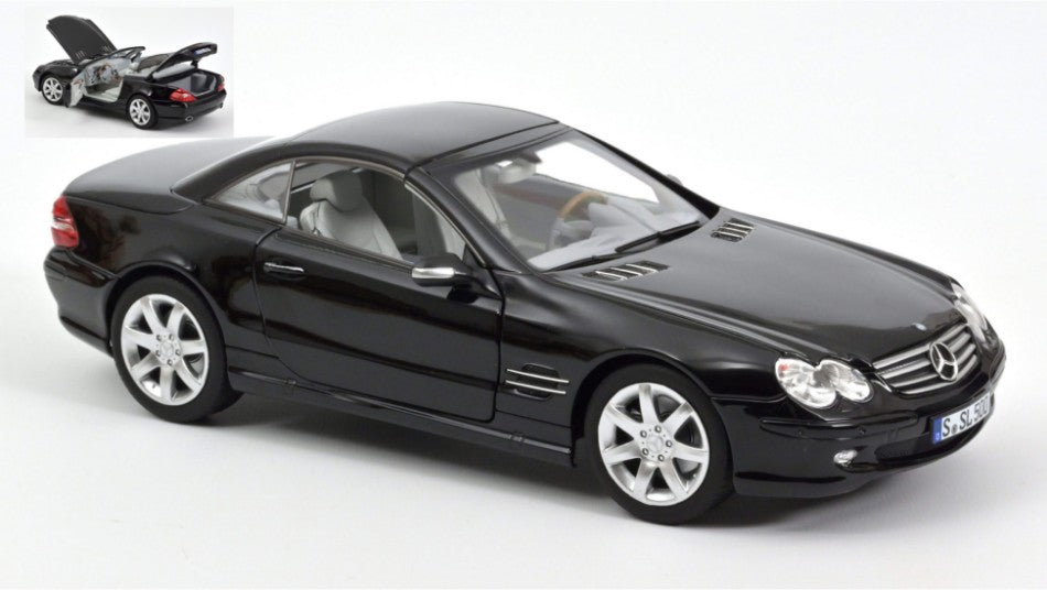 MERCEDES SL 500 2003 BLACK 1:18