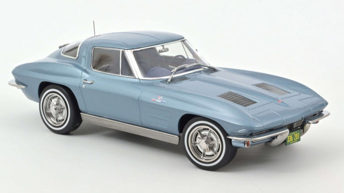 CHEVROLET CORVETTE STING RAY 1963 LIGHT BLUE METALLIC 1:18