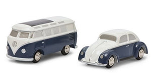 VW KAFER + VW SAMBA T1 SET WHITE/BLUE 1:87