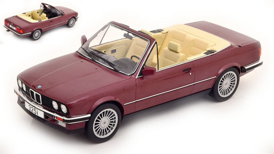 BMW 325I (E30) CONVERTIBLE MET.DARK RED 1:18