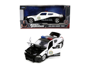 Dodge CHARGER POLICE 2006 - FAST & FURIOUS sort/hvid 1:24