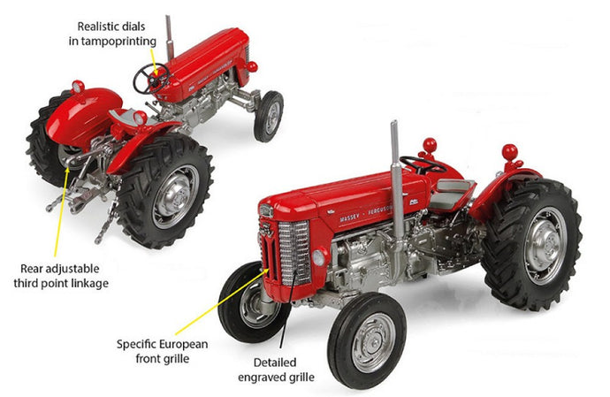 MASSEY FERGUSON 65 TRACTOR 1959 RED SILVER 1:32