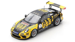 Porsche 911 GT3 CUP #1 LUKAS SUNDAHL PORSCHE CARRERA CUP SCANDINAVIA CHAMPION 2021 sort/gul 1:43
