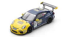 Indlæs billede til gallerivisning Porsche 911 GT3 CUP #57 DAN CAMMISH PORSCHE CARRERA CUP GREAT BRITAIN CHAMPION 2021 mørk blå/gul 1:43