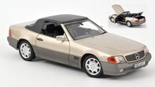 Indlæs billede til gallerivisning MERCEDES BENZ SL-CLASS SL500 CABRIOLET 1989 SMOKE SILVER MET 1:18