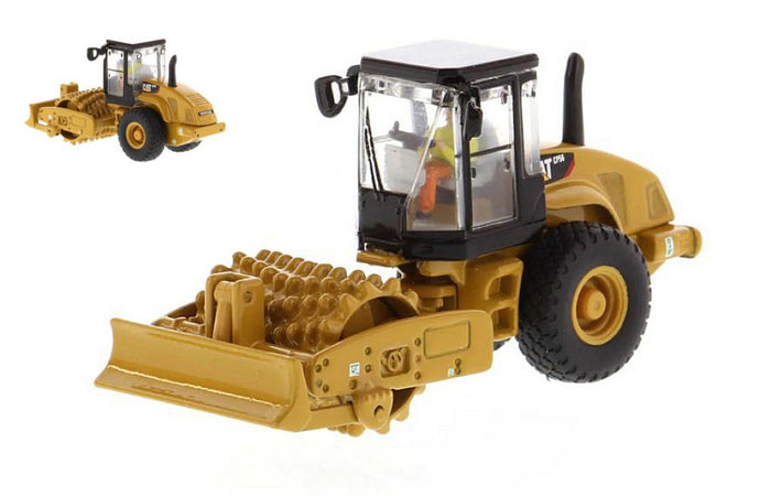CATERPILLAR CATCS56 RULLO VIBRANTE MONOTAMBURO - SCHIACCIASASSI - STONE CRUSHER ROLL - PADFOOT DRUM VIBRATORY SOIL COMPACTOR YELLOW BLACK 1:87