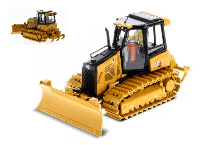 CATERPILLAR CATD3 DOZER RUSPA CINGOLATA - SCRAPER TYPE TRACTOR YELLOW BLACK 1:50