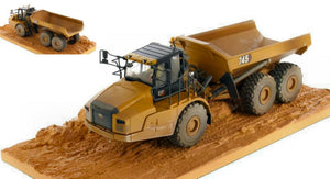 CATERPILLAR CAT745 CASSONE RIBALTABILE CAVA 3-ASSI - WEATHERED ARTICULATED TRUCK YELLOW BLACK 1:50