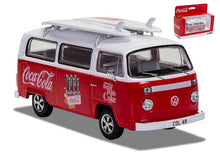 Indlæs billede til gallerivisning VW CAMPERVAN TYPE 2 ( T2) BAY WINDOW - SURF VAN - COCA COLA rød/hvid 1:43