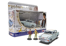 Indlæs billede til gallerivisning Ford ANGLIA Mr WESLEY'S ENCHANTED FORD ANGLIA - HARRY POTTER AND THE CHAMBER OF SECRETS blå/hvid 1:43