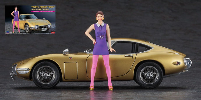 TOYOTA 2000 GT GOLD W/GIRL FIGURE KIT 1:24