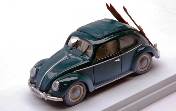 VOLKSWAGEN BEETLE MAGGIOLINO CON SCI 1950 - WINTER VACATION WITH SKI GREY 1:43