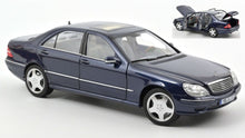 Indlæs billede til gallerivisning Mercedes Benz S55 AMG 2000 mørk blå metallic 1:18