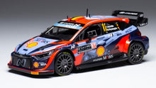 Indlæs billede til gallerivisning HYUNDAI i20 COUPE WRC MOBIS N 11 RALLY MONTECARLO 2022 T.NEUVILLE - M.WYDAEGHE 2 TONE BLUE RED 1:43