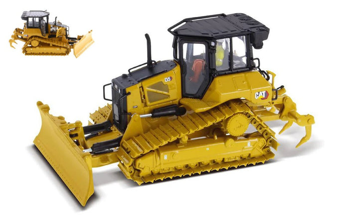 CATERPILLAR CATD5 LGP VPAT DOZER RUSPA CINGOLATA - SCRAPER TYPE TRACTOR YELLOW BLACK 1:50